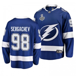 Lightning Mikhail Sergachev Men's 2020 Stanley Cup Final Breakaway Player Home Blue Jersey - Sale