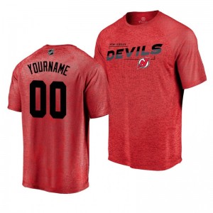 Custom New Jersey Devils Red Amazement Raglan Player T-Shirt - Sale