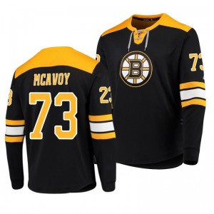 Bruins Charlie McAvoy Black Adidas Platinum Long Sleeve Jersey T-Shirt - Sale