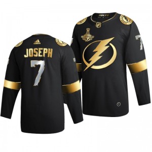 Mathieu Joseph Lightning 2020 Stanley Cup Champions Jersey Black Authentic Golden Limited - Sale