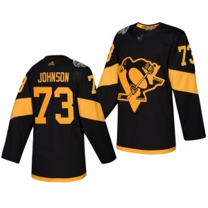 Penguins Men's Jack Johnson 2019 NHL Stadium Series Coors Light Authentic Black Jersey - Sale