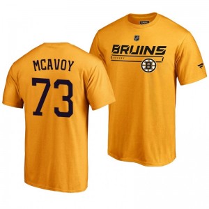 Boston Bruins Charlie McAvoy Gold Rinkside Collection Prime Authentic Pro T-shirt - Sale