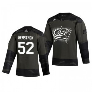 Emil Bemstrom 2019 Veterans Day Blue Jackets Practice Authentic Jersey - Sale
