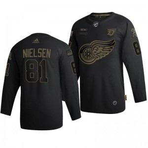 2020 Salute To Service Red Wings frans nielsen Black Authentic Jersey - Sale