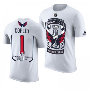 2018 Stanley Cup Champions Pheonix Copley Capitals White Men's T-Shirt - Sale