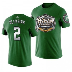 Jamie Oleksiak Stars Winter Classic Alternate Logo T-shirt Green - Sale
