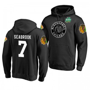 Chicago Blackhawks 2019 Winter Classic Brent Seabrook Black Primary Logo Pullover Hoodie - Sale