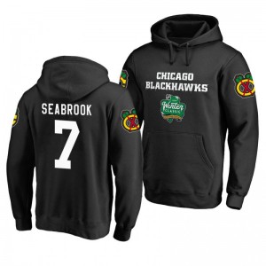 Chicago Blackhawks 2019 Winter Classic Brent Seabrook Black Alternate Logo Pullover Hoodie - Sale