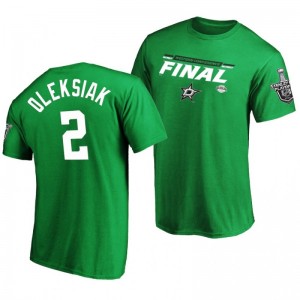 Stars Jamie Oleksiak Green 2020 Stanley Cup Playoffs Western Conference Final  Overdrive T-Shirt - Sale
