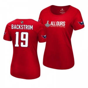 2018 Stanley Cup Champions Nicklas Backstrom Capitals Red All Ours Women's T-shirt - Sale