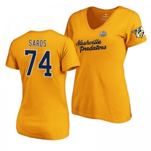 Nashville Predators Juuse Saros Gold 2020 Winter Classic Women's T-Shirt - Sale
