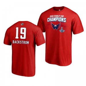 Nicklas Backstrom Capitals Men's 2018 Stanley Cup Champions Red District of Champions T-shirt - Sale
