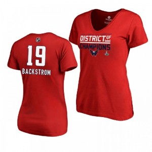Nicklas Backstrom Capitals Women's 2018 Stanley Cup Champions Red District of Champions T-shirt - Sale