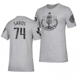 Nashville Predators vs. Dallas Stars 2020 Winter Classic Juuse Saros T-Shirt - Gray - Sale