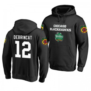 Chicago Blackhawks 2019 Winter Classic Alex DeBrincat Black Alternate Logo Pullover Hoodie - Sale