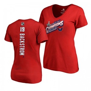 Women's Nicklas Backstrom Capitals 2018 Red Tape to Tape Stanley Cup Champions T-shirt - Sale