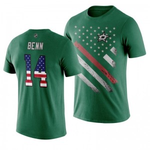 Jamie Benn Stars Kelly Green Independence Day T-Shirt - Sale