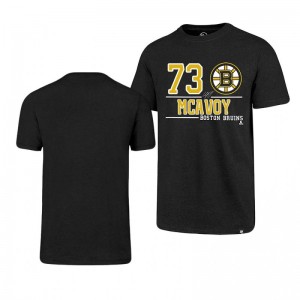 Charlie McAvoy Boston Bruins Black Club Player Name and Number T-Shirt - Sale