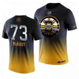 Boston Bruins Yellow Midnight Mascot Charlie McAvoy T-shirt - Sale