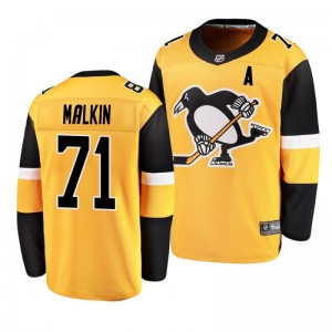 Penguins Evgeni Malkin Breakaway Fanatics Gold Alternate Jersey - Sale