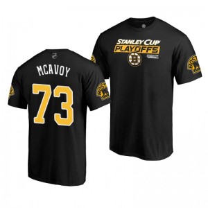 2019 Stanley Cup Playoffs Boston Bruins Charlie McAvoy Black Bound Body Checking T-Shirt - Sale