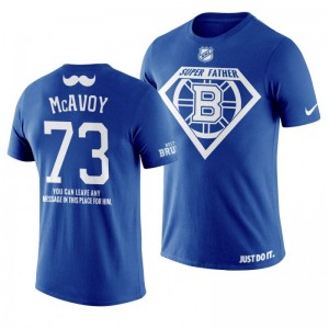 Boston Bruins Charlie McAvoy Navy Father's Day Super Dad T-shirt - Sale