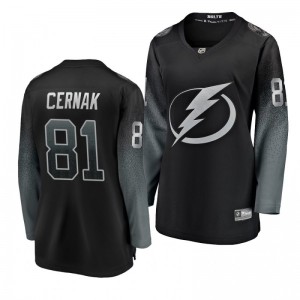 Lightning Erik Cernak Fanatics Branded Breakaway Black Women's Alternate Jersey - Sale