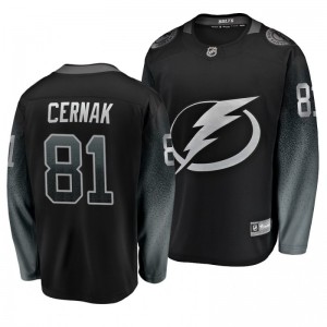 Erik Cernak Lightning Breakaway Fanatics Branded Alternate Black Jersey - Sale