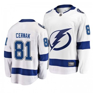 Erik Cernak Lightning White Breakaway Away Player Jersey - Sale