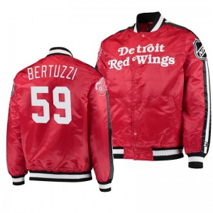 Varsity Red Wings Tyler Bertuzzi Red O-Line Full-Snap Men's Jacket - Sale