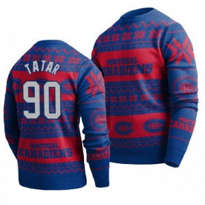 Canadiens Tomas Tatar Blue 2019 Ugly Christmas Sweater - Sale