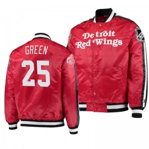 Varsity Red Wings Mike Green Red O-Line Full-Snap Men's Jacket - Sale
