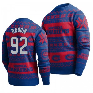 Canadiens Jonathan Drouin Blue 2019 Ugly Christmas Sweater - Sale