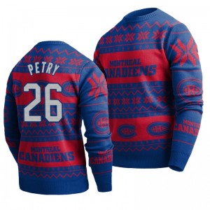 Canadiens Jeff Petry Blue 2019 Ugly Christmas Sweater - Sale