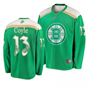 Boston Bruins Charlie Coyle 2019 St. Patrick's Day Green Replica Fanatics Branded Jersey - Sale