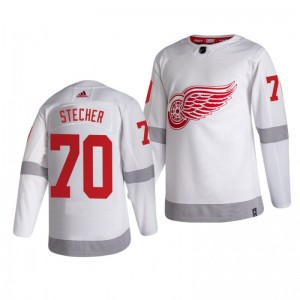 Troy Stecher Red Wings Reverse Retro White Authentic Jersey - Sale