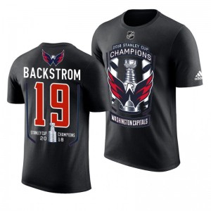 2018 Stanley Cup Champions Nicklas Backstrom Capitals Black Men's T-Shirt - Sale