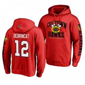 Alex DeBrincat Blackhawks Hometown Collection Red Pullover Hoodie - Sale