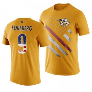Filip Forsberg Predators Gold Independence Day T-Shirt - Sale