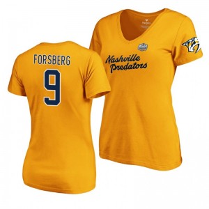 Nashville Predators Filip Forsberg Gold 2020 Winter Classic Women's T-Shirt - Sale