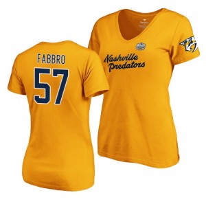 Nashville Predators Dante Fabbro Gold 2020 Winter Classic Women's T-Shirt - Sale