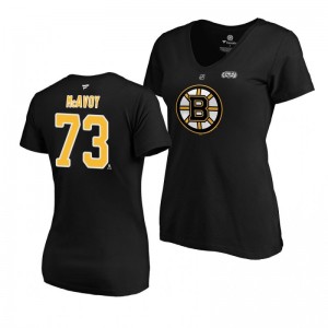 Bruins 2019 Stanley Cup Final Charlie McAvoy Authentic Stack Black Women's T-Shirt - Sale