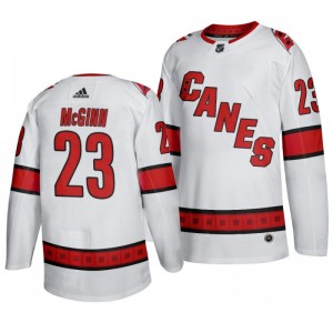 Brock McGinn Hurricanes White Authentic Player Road Away Jersey - Sale