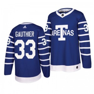 Men's Toronto Arenas Frederik Gauthier #33 Blue Throwback Authentic Pro Jersey - Sale