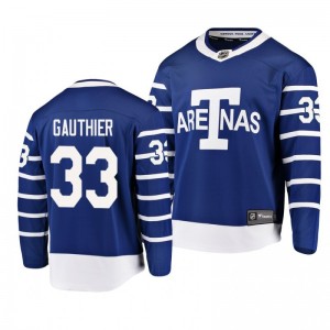 Men's Toronto Arenas Frederik Gauthier #33 Blue Throwback Breakaway Player Jersey - Sale