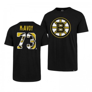 Bruins Charlie McAvoy Super Rival Black Short Sleeve T-Shirt - Sale