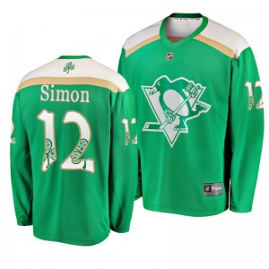 Penguins Dominik Simon 2019 St. Patrick's Day Replica Fanatics Branded Jersey Green - Sale