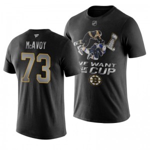 Charlie McAvoy Bruins We Want The Cup Stanley Cup Final Black T-Shirt - Sale