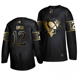 Dominik Simon Penguins Golden Edition  Authentic Adidas Jersey Black - Sale