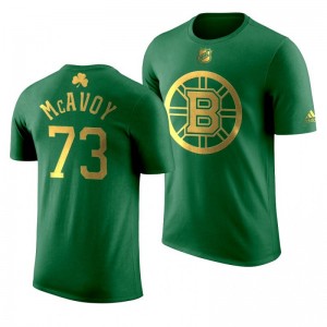 NHL Bruins Charlie McAvoy 2020 St. Patrick's Day Golden Limited Green T-shirt - Sale